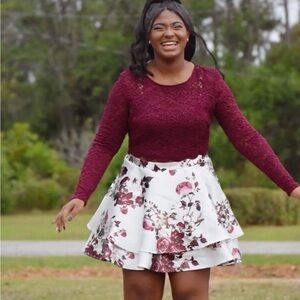 2 piece Homecoming Top+Skirt